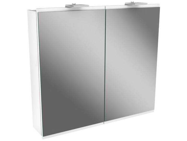 Spiegelschrank Lima mit LED 2-Türig BHT: 80x73x15,5cm Weiß