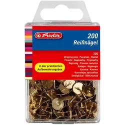 herlitz Reißnagel rund Metall messing 200er Box