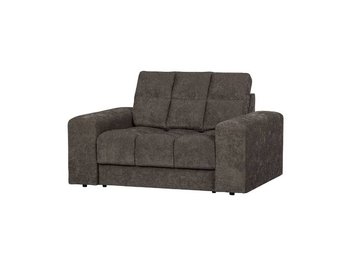 Loveseat 136 cm Tissu Vintage Gris Chaud Second Date
