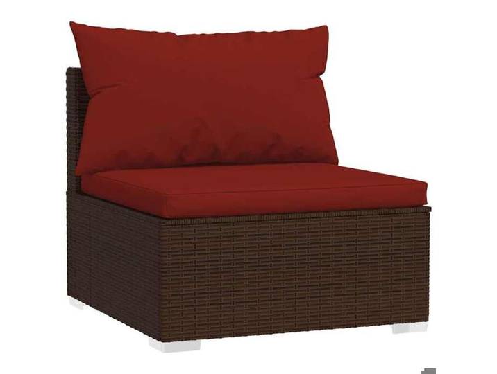 Les Soldes Canapé central de jardin Anti UV - avec coussins - mobilier d'extérieur - Marron Résine tressée(70 x 70 x 60 5 cm) rvf57