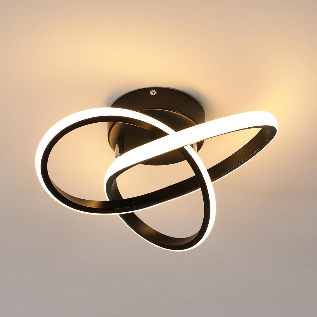 Metro Aziria 3-Light LED Flush Mount Ceiling Light Black 11cm H x 30cm W x 30cm D
