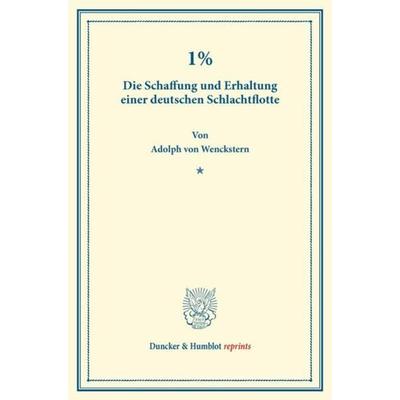 1%., Taschenbuch von Adolph Wenckstern, Duncker & Humblot, 978-3-428-17157-6
