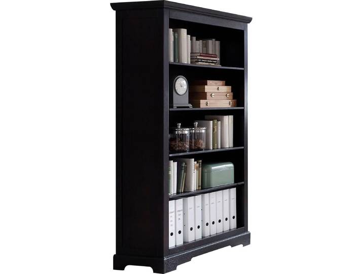 Bücherregal SIT Montreux aus massiver Akazie mit 5 offenen Fächern , braun (dunkelbraun), Regale, Bücherregal, Massiver Bücherschrank mit verstellbaren Böden