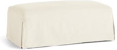 Ava Slipcovered Ottoman For Ava Chair & A Half - Livesmart Performance Presley Pearl - Grandin Road