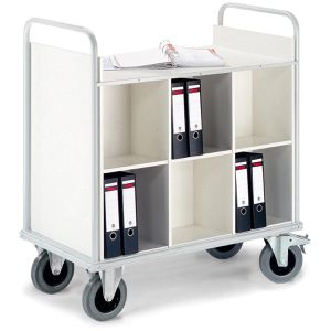 Rollcart Bürowagen B08-4316, 110 x 123 x 65cm, Holz & Metall, weiß