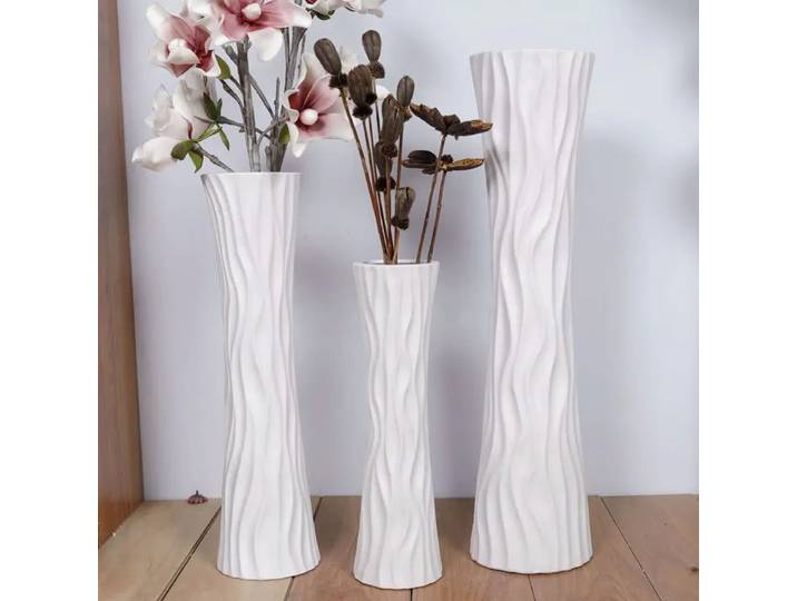 Vase en céramique blanc nordique, fleurs séchées, esthétique luxueuse, ikebana, vase moderne sur pied, plantes, jarrones, design, décoration intérieure