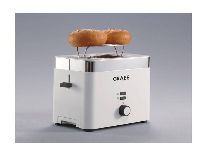 GRAEF Toaster TO 61 2-Schlitz 1000 W , weiss (schwarz), B:18cm H:19,3cm T:27cm, Toaster, Toaster