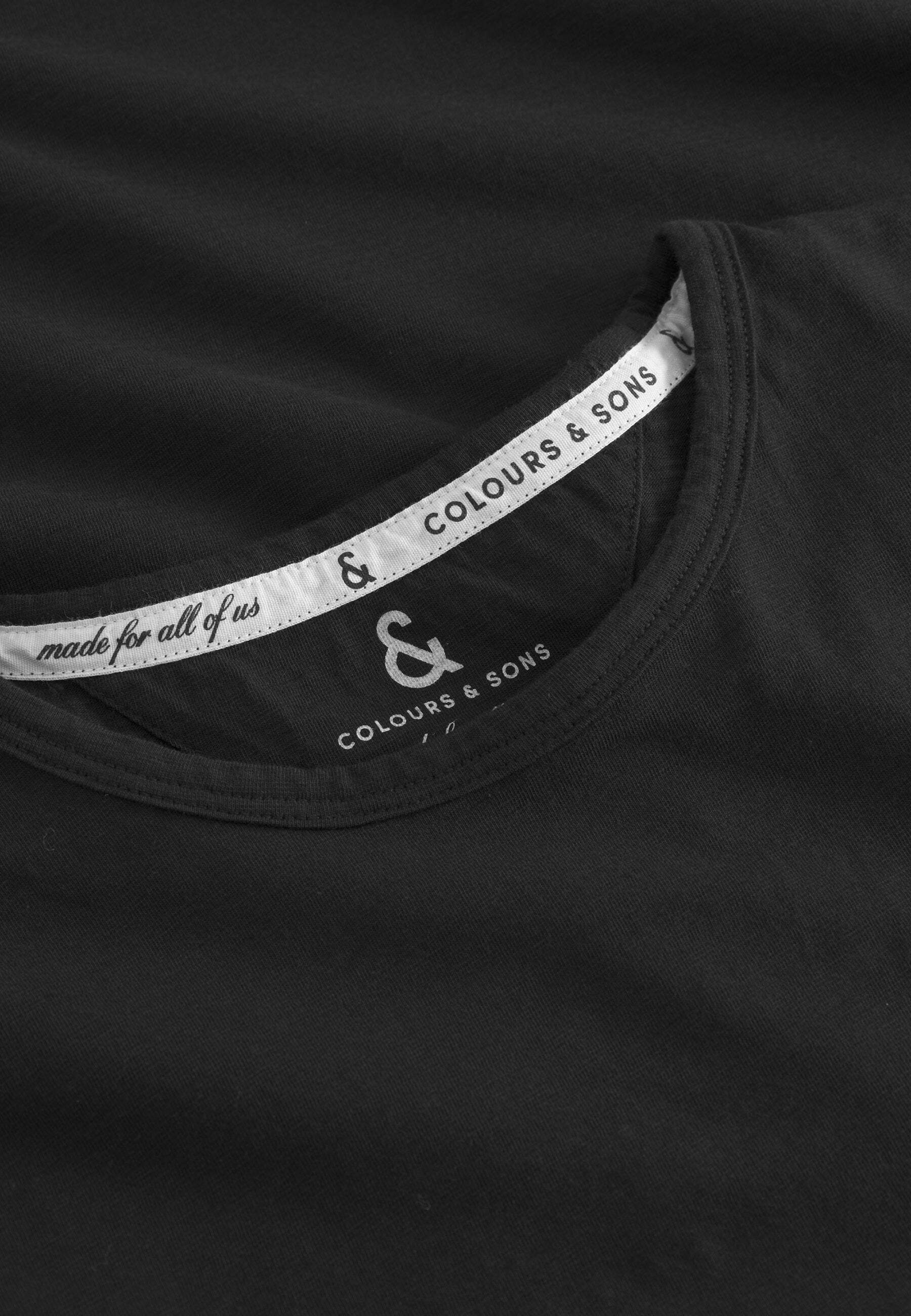T-Shirt COLOURS & SONS "colours & sons T-Shirt T-Shirt Slub", Herren, Gr. XL, grau (schwarz), Obermaterial: 100% Baumwolle CO., Shirts T-Shirt schwarz XL
