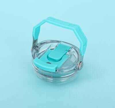 Multicon Wholesale Hub Leak Proof Sealed Double Drinking Cap Of Cup, Transparent Hand Held Insulated Portable Handle Cover blue