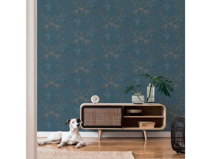 Papier peint en intissé Vintage Barock 53 x 1005cm Bleu