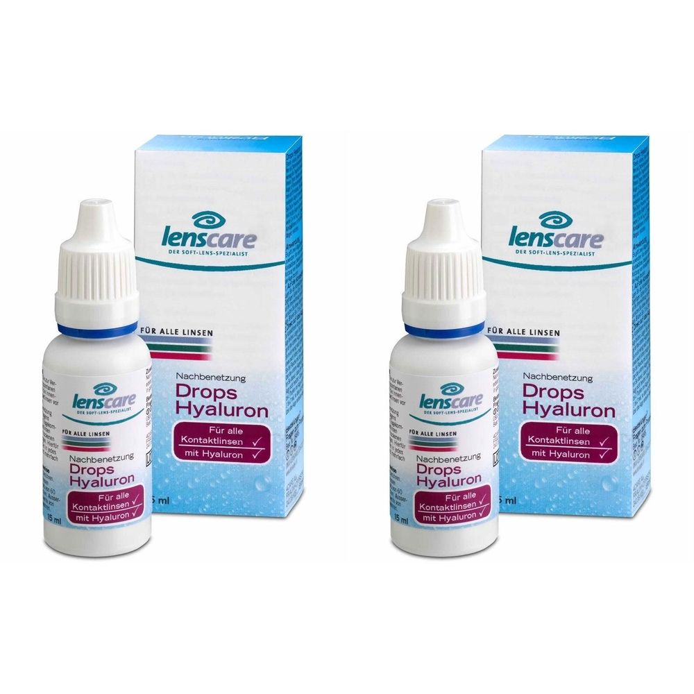 Lenscare Drops Hyaluron x2 2x15 ml Lösung
