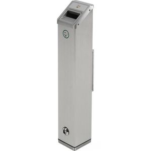 Showdown-Displays Aschenbecher silber, für Outdoor, Wandascher aus Metall, 8 x 48 cm, winddicht, 4 Liter