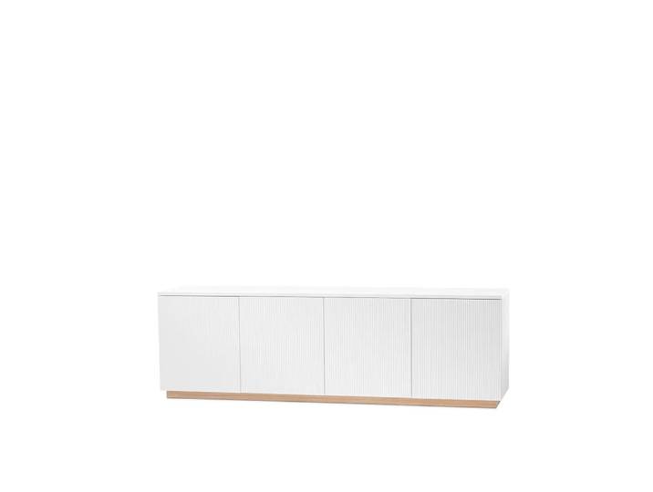 A2 Buffet Beam laqué blanc, socle en chêne huilé blanc