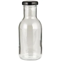 IB Laursen Glas-Flasche mit schwarzem Schraubdeckel, 240 ml, Höhe 14, Ø 6.2 cm