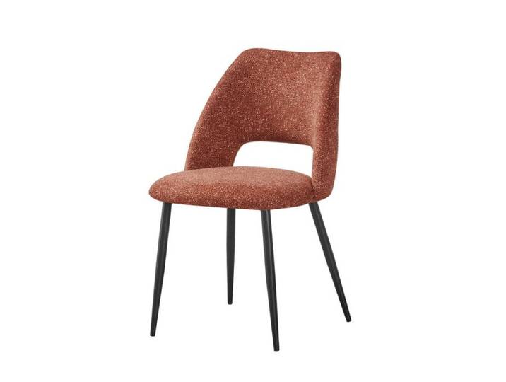 Chaise repas tissu chenille terracotta Tom Takasit