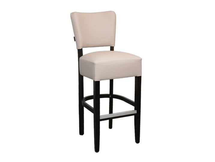 Vintage Barhocker mit Lehne Kunstleder hellbraun