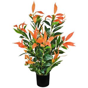 Decovego Kunstpflanze Rosenbusch, im Topf, mit Echtholzstamm, Höhe 50 cm