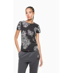 EA7 für Damen. 7W000996_AF14880 Graues Graphic Series T-Shirt (XL), Lässig, Baumwolle, Kurzarm