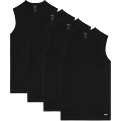 DIESEL Herren Tank Tops, 4er Pack - TIM-UTLT, Cotton Stretch, Unterhemd, Rundhals Schwarz / XL