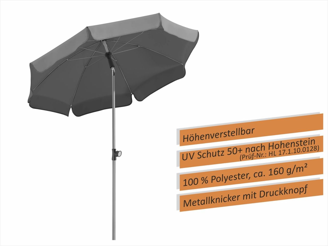Schneider Schirme Schneider Sonnenschirm Locarno anthrazit Ø 150 cm