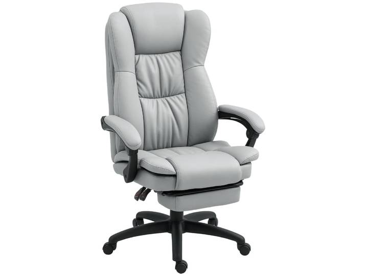 Fauteuil de bureau massant dossier inclinable polyuréthane gris