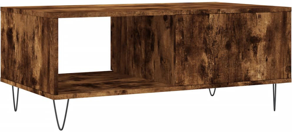 George Oliver Vasbinder Four Leg Coffee Table with Storage Smoked Oak