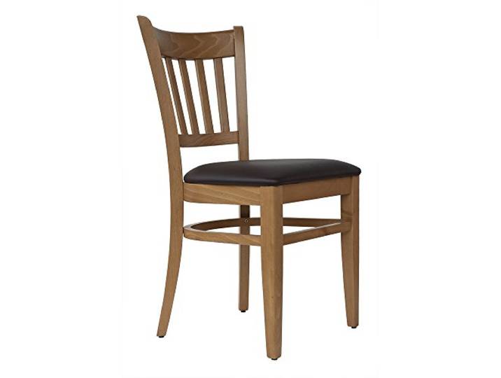 abritus 2er-Set Stühle Buche massiv Honig-Eiche – Polsterstuhl mit braunem Kunstleder Esszimmerstuhl fertig montiert 150 kg belastbar ergonomisch & gastronomiegeeignet T002*