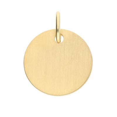 Anhänger mit Gravur ADELIA´S "Damen 333 Gold Gravurplatte Anhänger Ø 12 mm", gold, Schmuckanhänger, Damen, Gold, für Damen