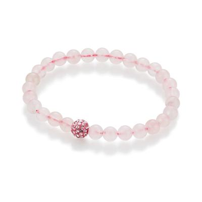 Armband FIRETTI "Schmuck Geschenk Armschmuck Armkette Edelstein Farbstein", rosa (rosa, rosa), Armbänder, Damen, 18cm, Stein, Armband, mit Edelsteinkugeln, Kristallstein