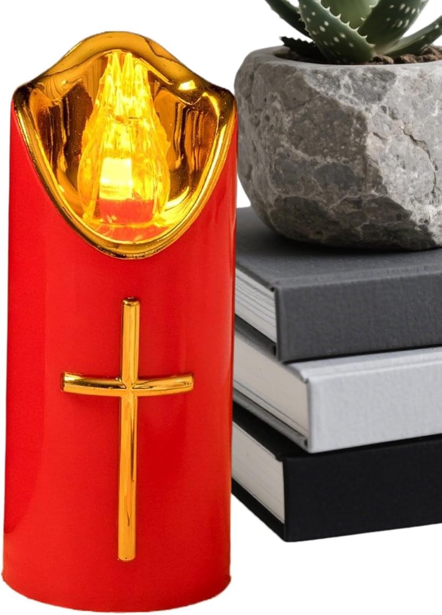 Rode vlamloze led-kaarsen voor herdenking en condolence, 58.97 g