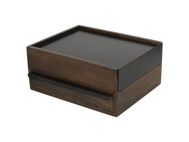 Schmuckbox Schwarz/Walnussfarben