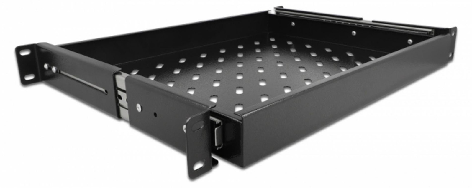 Delock uitschuifbare lade 19 inch 1 HE zwart