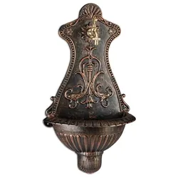Relaxdays Wandbrunnen Antik Braun,Gold