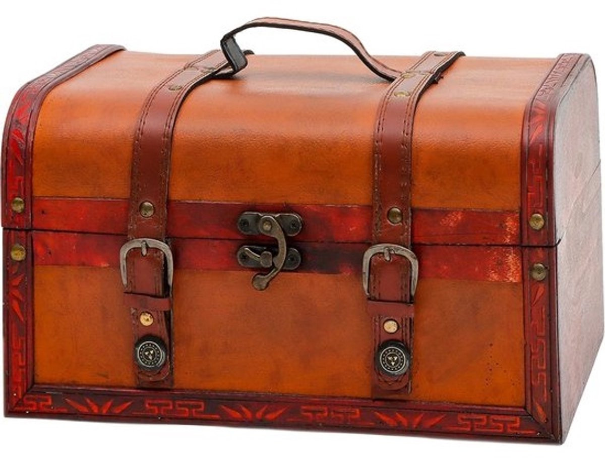 Decoratieve Houten Schatkist voor Opslag - Vintage Stijl Houten Kist