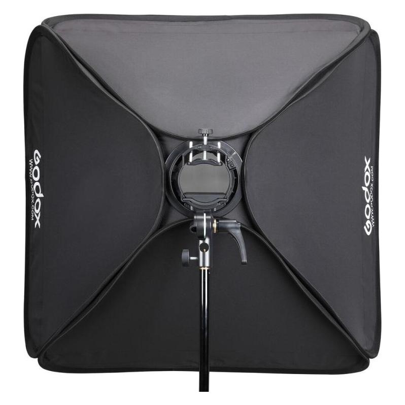 Godox S2 type Bracket Bowens + Softbox 80x80cm + Grid (Blitzdiffusor) (08633KVG)