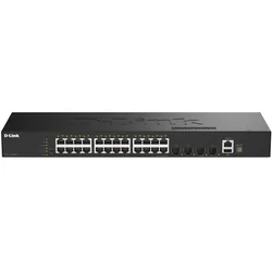 D-Link 24 Ports GE + 4 Ports 10G SFP+ Smart Managed Switch (28 Ports), Netzwerk Switch, Schwarz