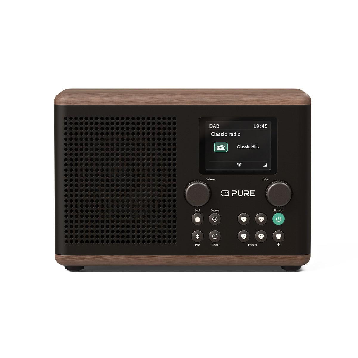 Pure Classic H4 Digitalradio Kaffee Schwarz/Walnuss EU/UK 252983