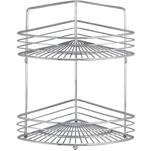 Wenko Duschablage Eckwandablage Milano, verchromt, zum Bohren, Eckregal, aus Metall, 31,5 x 37 cm