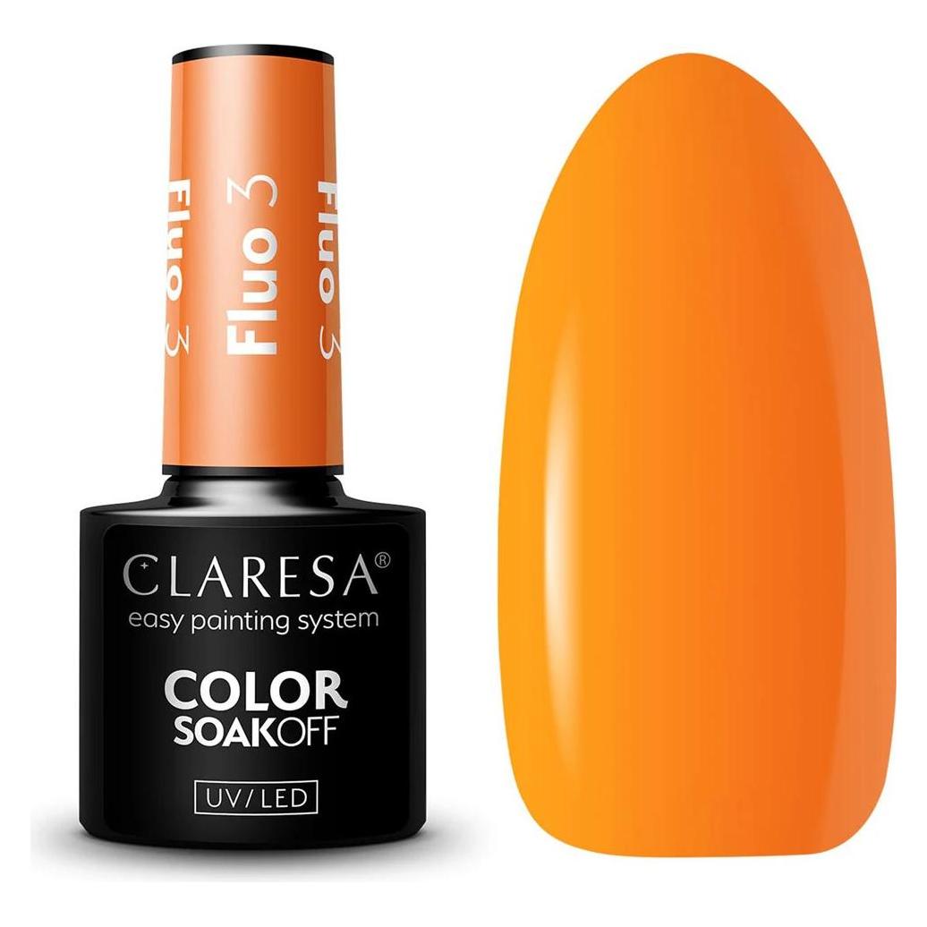 Claresa Fluo UV-Nagellack 5ml - 3er-Pack (Orange, Farblack, Gel-Effekt Nagellack, UV-Gel Lack) (45169825)