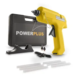 VARO PowerPlus POWX146 Heißklebepistole, schnurloses Heißklebegerät im Koffer 25Watt