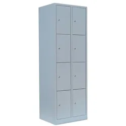 Lüllmann Schließfachschrank - 2 Abteile - 8 Fächer grau