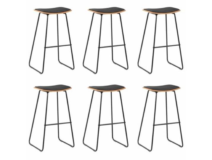 KFPOERTFGD 6er Set Barhocker, Tresenhocker mit Kunstleder, Schwarz Stabil durch Stahl & Sperrholz, Pflegeleichtes Material, Modernes Design