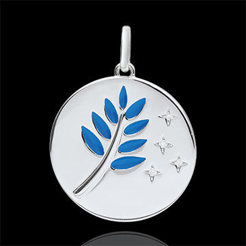 Edenly AnhÃ¤nger Ã–lzweig - Blauer Lack - 4 Diamanten