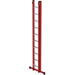 Munk, Leiter + Gerüst, Sprossen-Schiebeleiter 2-teilig GFK/Alu mit Standard-Traverse 2x10 Sprossen (Regalleiter, 500 cm)