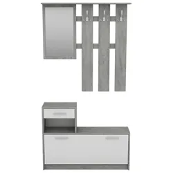Garderobe Tamina, Grau/Weiß