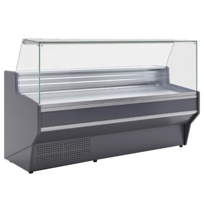 Vitrine-theke mit flachglas für metzgerei in schwarz - 2465x1080x1235 mm - 1360 W 230/1V - 24M27241 Eurast
