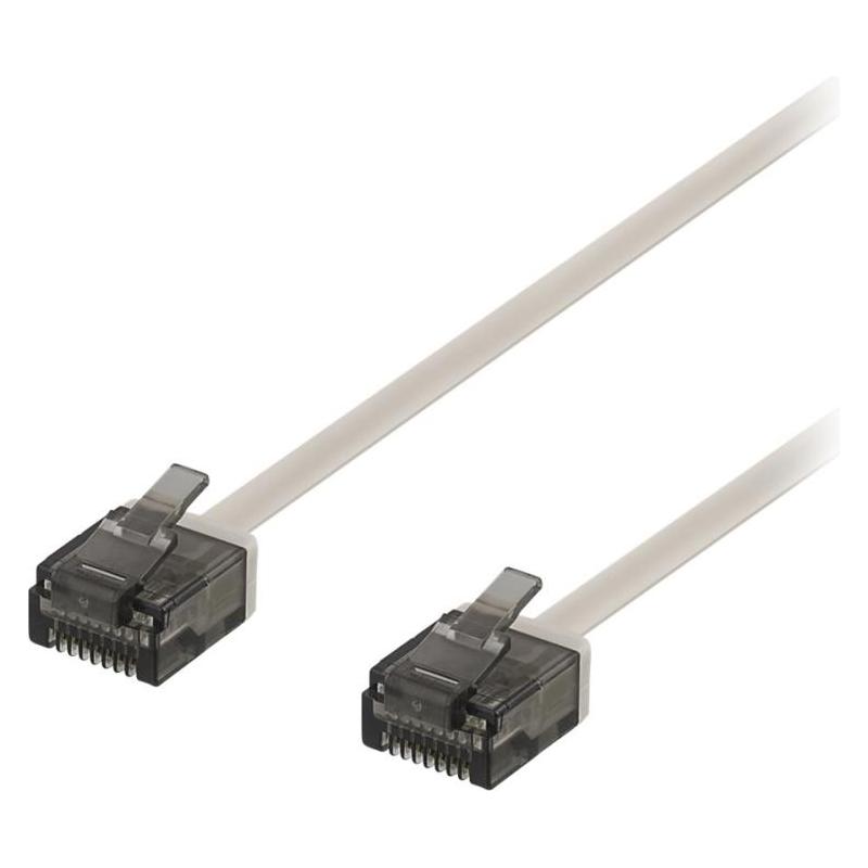Deltaco U/UTP Cat6a patch cable flat 0.5m 1mm thick gray (U/UTP, CAT6a, 0.50 m) (UUTP-2010)
