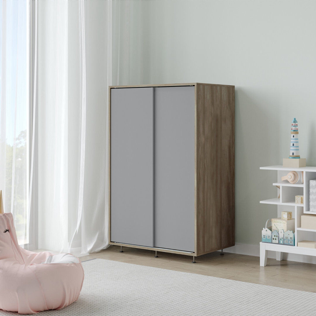Isabelle & Max Engineered Wood Wardrobe Oak/Grey 80cm W X 51.5cm D