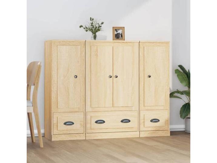 Ensemble de 3 Buffets Finition Chêne Sonoma en Bois d'Ingénierie Réf. 922