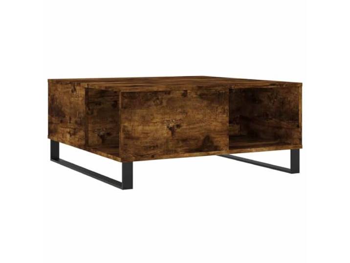 Couchtisch Smoke Eiche 80x80x36,5cm Metallfüße, Tischplatte für Getränke und Snacks, Holzwerkstoff, leicht zu reinigen